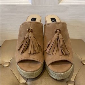 Taupe Slip On Espadrille Wedge